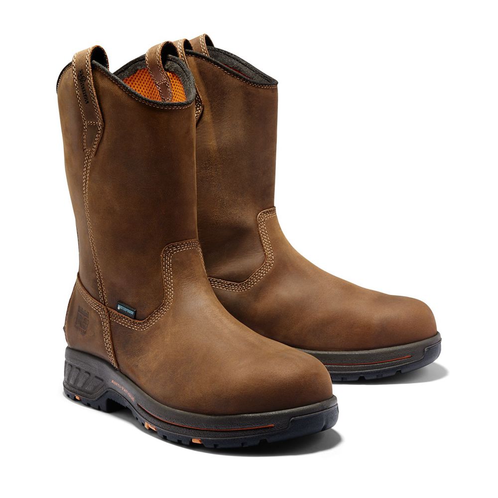 Botas de Trabajo Timberland Hombre Pro® Helix Hd Comp Toe Pull-On Marrones/Negras - Chile PKV-261378